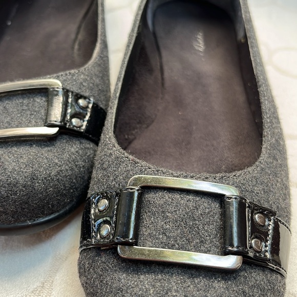 AEROSOLES Dark Gray Women's Felted Flats with Buckle - Picture 7 of 12